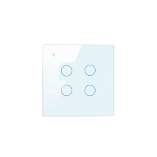 Tuya 4CH Wifi Smart Home Touch Wall Switch for Home Lamps - white - PST-WT-E4